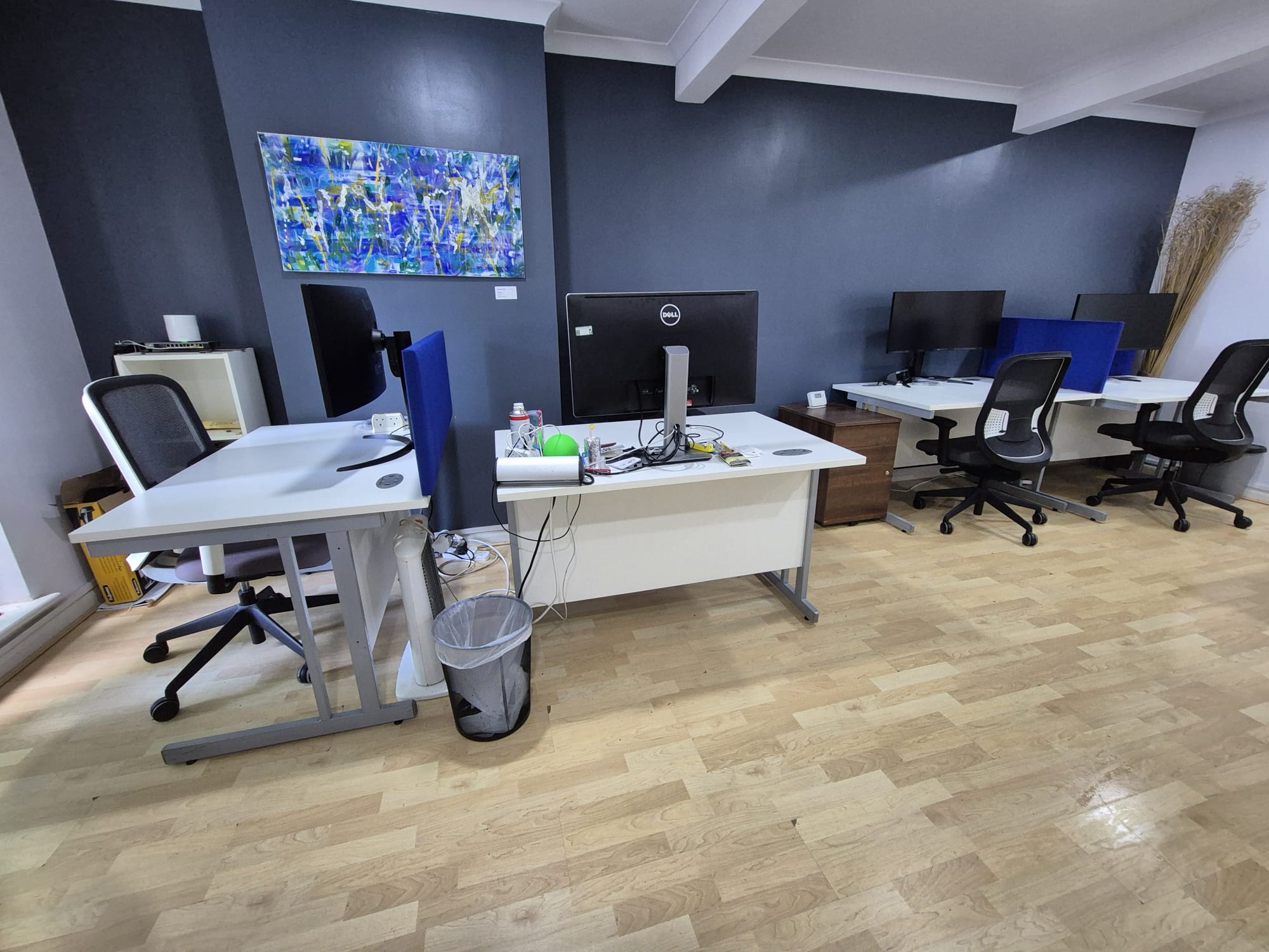 Maple Works' new Hybrid Working memberships in Surbiton, featuring flexible hotdesking options with high-quality monitors